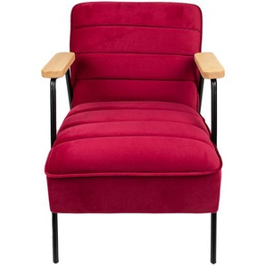 Clayre & Eef Fauteuil 60*69*78 cm Rot Metall Textil