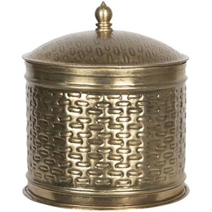 Clayre & Eef Aufbewahrungsbox dekorativ 6Y4050 Ø 18*20 cm - Kupferfarbig Metall