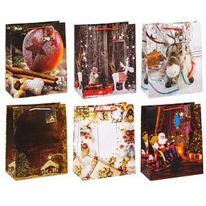 12 TSI Geschenktaschen Weihnachten Serie 11 Motiv sortiert 26,0 x 32,0 cm