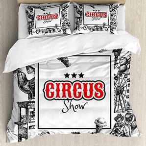 Jahrgang Bettwäsche Set Zirkus Show Magier