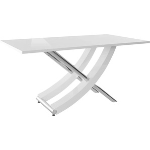 Esstisch INOSIGN Kaleo Tische Gr. B/H/T: 160 cm x 76 cm x 90 cm, weiß (weiß, chrom, weiß) Esstisch Küchentisch Esstische rechteckig Tisch Breite 160 cm