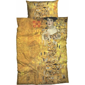 Bettwäsche GOEBEL Adele Bloch B/L: 135 cm x 200 cm (1 St.), B/L: 80 cm x 80 cm (1 St.), Satin, goldfarben Bettwäsche nach Material mit Gemälde Motiv