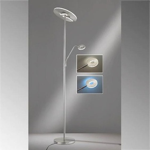LED Deckenfluter FISCHER & HONSEL Dent Lampen Gr. 2 flammig, Ø 35 cm Höhe: 35 cm, 1 St., grau (nickelfarben) LED Stehlampen