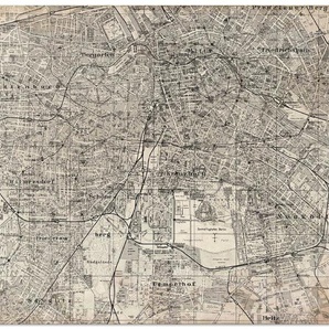 Artland Wandbild Berlin Karte Straßen Karte Grunge, Deutschland (1 St), als Alubild, Leinwandbild, Wandaufkleber oder Poster in versch. Größen