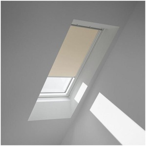 Verdunklungsrollo DKL F08 1085SWL, VELUX, verdunkelnd, in Führungsschienen, VELUX »Pick & Click!«, beige