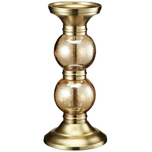 Kerzenständer - gold - Glas , Aluminium, Edelstahl - 29 cm - [14.0] | Möbel Kraft