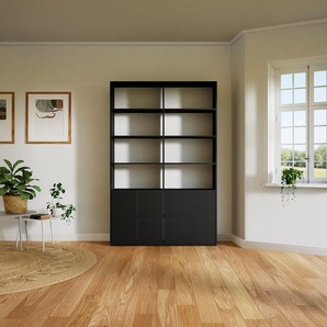 Aktenregal Schwarz - Flexibles Büroregal: Türen in Schwarz - Hochwertige Materialien - 151 x 233 x 34 cm, konfigurierbar