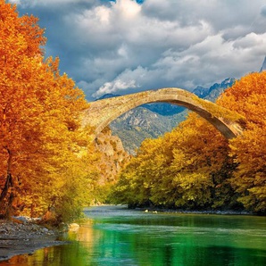 Papermoon Fototapete Konitsa Bridge Aoos River, glatt