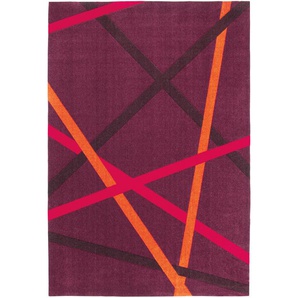 Teppich Flachflorteppich in harmonischem Design Violett  Orange