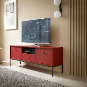 Lowboard Tv-unterschrank Fernsehschrank 153cm Bordeauxrot 2-türig 77129628