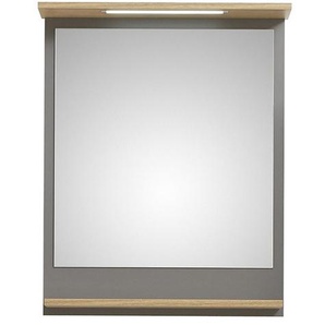 Xora Badezimmerspiegel , Grau , Glas , rechteckig , 60x76x13.4 cm , Badezimmer, Badezimmerspiegel, Badspiegel