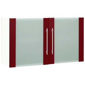 Glashängeschrank WIHO KÜCHEN Flexi2 Schränke Gr. B/H/T: 100 cm x 56,5 cm x 35 cm, rot (rot glanz, weiß) Küchenhängeschrank Küchenserien Schränke Breite 100 cm