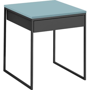 Couchtisch NOW BY HÜLSTA CT 17-2 Tische B/H/T: 50 cm x 54,5 cm x 50 cm, blau Couchtisch Eckige Couchtische eckig Tisch mit Schublade und grauem Gestell, Höhe 54.5 cm