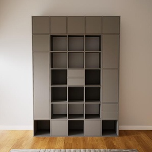 Aktenschrank Grau - Büroschrank: Schubladen in Grau & Türen in Grau - Hochwertige Materialien - 195 x 272 x 47 cm, Modular