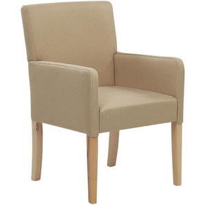 Polsterstuhl Sessel Esszimmer Beige Polyester 58x60x89 cm Modern Trendy