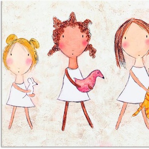 Artland Wandbild Mädchen mit Tieren, Kinder (1 St), als Alubild, Leinwandbild, Wandaufkleber oder Poster in versch. Größen