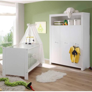 Babyzimmer Kombi 2-tlg. mit Schlupfsprossen OLBIA-19 in weiß
