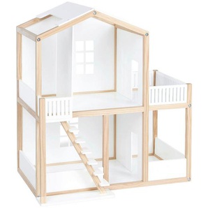 Puppenhaus Ida , Natur, Weiß , Holz , Kiefer , 42x71 cm , Spielzeug, Kinderspielzeug