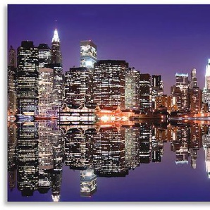 Küchenrückwand ARTLAND New York Skyline Spritzschutzwände Gr. B/H: 150 cmx55 cm, lila Küchenaccessoires Spritzschutzwände Alu Spritzschutz mit Klebeband, einfache Montage