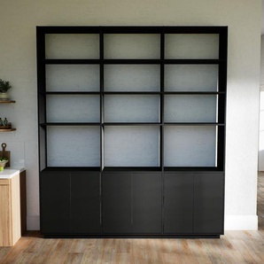 Aktenregal Schwarz - Flexibles Büroregal: Türen in Schwarz - Hochwertige Materialien - 226 x 258 x 34 cm, konfigurierbar