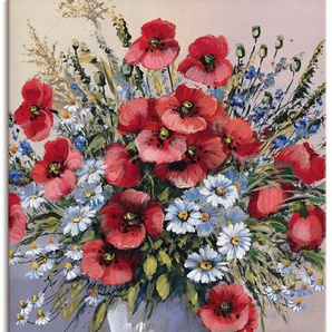 Artland Wandbild Rote Mohnblumen, Blumen (1 St), als Leinwandbild, Wandaufkleber oder Poster in versch. Größen