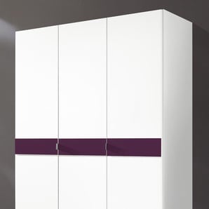 priess Kleiderschrank Madrid B/H/T: 140 cm x 193 54 cm, farbige Glasauflagen in den Türen, 3 weiß Drehtürenschränke Kleiderschränke Schränke