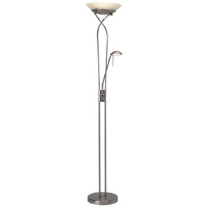 Brilliant Leuchten LED Deckenfluter Ollie, Lesearm, LED fest integriert, Lesearm, H 180cm, dimmbar, 2500lm, warmweiß, antik messingfarben