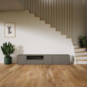 Lowboard Grau - TV-Board: Schubladen in Grau & Türen in Grau - Hochwertige Materialien - 228 x 41 x 34 cm, Komplett anpassbar