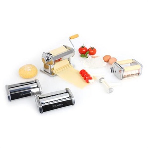 Siena Argentea Pasta Maker Nudelmaschine 3 Aufsätze Edelstahl silber