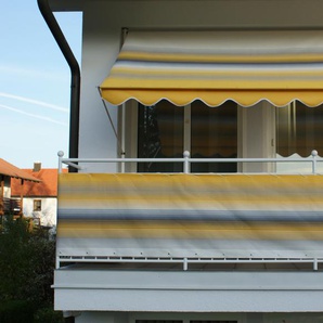 Balkonsichtschutz ANGERER FREIZEITMÖBEL Markisen grau (grau, gelb) Markisen Meterware, gelbgrau, H: 5 cm