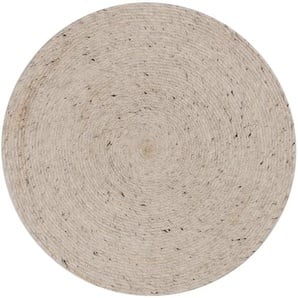 Kave Home - Takashi runder Teppich 100% Wolle grau Ø 200 cm