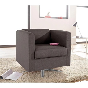 INOSIGN Sessel Bob, drehbar mit Sternfuß Struktur fein, B/H/T: 72 cm x 71 75 grau Polstersessel