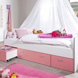 Funktionsbett RELITA Daybetten Gr. Liegefläche B/L: 90 cm x 200 cm, kein Härtegrad, rosa (weiß, rosa) Kinderbett Betten Daybetten