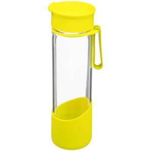 Glasflasche für Wasser und Getränke, 500 ml, gelb