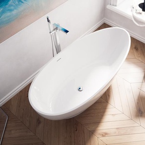 Freistehende Badewanne Iconic 170 Mineralguss Weiß glänzend
