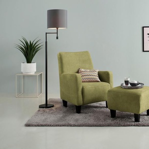 Sessel INOSIGN Bosse Luxus-Microfaser weich, mit Hocker, B/H/T: 74 cm x 93 cm x 81 cm, grün Einzelsessel Sessel Federkernpolsterung, in sehr vielen Bezügen und Farben
