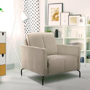 Sessel INOSIGN Xeen Gr. Samtoptik, B/H/T: 85 cm x 85 cm x 85 cm, beige (creme) Einzelsessel Sessel