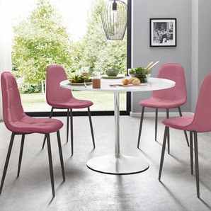 INOSIGN Essgruppe, (Set, 5-tlg), mit rundem Tisch in weiß Hochglanz