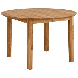Esstisch HOME AFFAIRE Time Tische Gr. B/H/T: 120 cm x 75 cm x 120 cm, Auszugsplatte, braun (eiche geölt) Esstische rund oval Tisch Durchmesser 120 cm, mit Auszugsfunktion