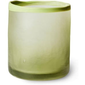 HK living Glass Teelichthalter - olive - Höhe 10 cm - Ø 9 cm