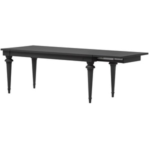 Maison Belfort Esstisch Azjana Massivholz Pinie Ausziehbar Schwarz 182x76x90 cm (BxHxT) Landhaus für 8-10 Personen