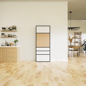 Aktenschrank Weiß - Büroschrank: Schubladen in Weiß & Türen in Weiß - Hochwertige Materialien - 77 x 195 x 34 cm, Modular