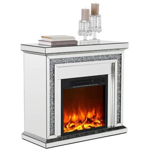 Xora Elektrokamin , Silber , Glas , 80.5x76x35.3 cm , RoHS , Fernbedienung , Freizeit, Heizen & Kühlen, Elektrokamine