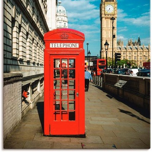 Artland Wandbild London Telefonzelle, Gebäude (1 St), als Alubild, Leinwandbild, Wandaufkleber oder Poster in versch. Größen