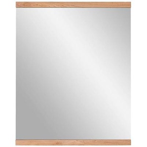 Linea Natura Wandspiegel , Glas , Wildeiche , furniert , rechteckig , 71x88x4 cm , senkrecht montierbar , Schlafzimmer, Spiegel, Wandspiegel
