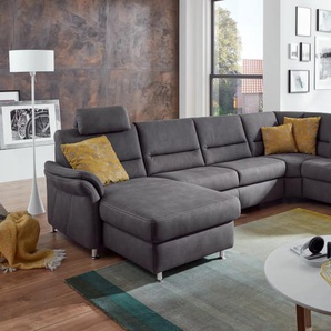 Wohnlandschaft ZE-Em16033 in grau, mit Funktionen