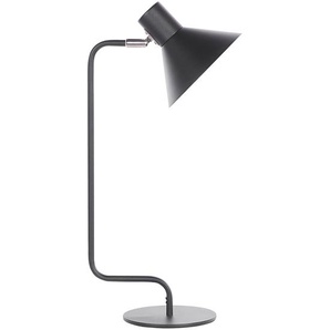Tischlampe Schwarz Eisen 51 cm Rund Matt mit Kabel Schalter Modern Nachttischlampe für Schlafzimmer Schreibtischlampe für Büro