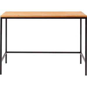 Schreibtisch ANDAS Marsens Tische Gr. B/H/T: 110 cm x 75 cm x 50 cm, beige (natur) Schreibtische aus massiver Eiche in Kombination mit Metall