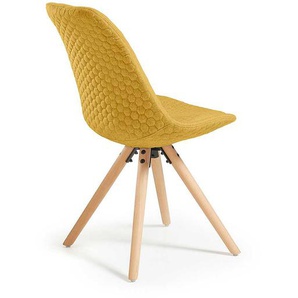 Stühle im Skandi Design Gelb Webstoff (4er Set)