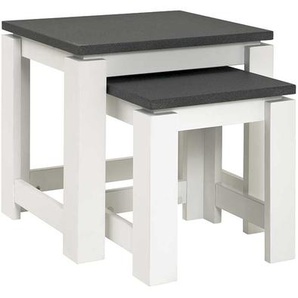 Zweisatztisch in Weiß Grau modern (zweiteilig)